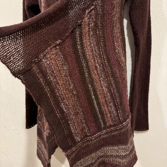 Free People Women’s Size S Long Open Cardigan Sweater Asymmetric Hem One Button - Picture 9 of 9